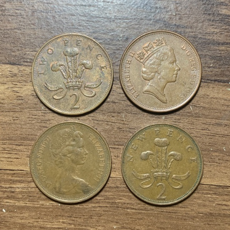 英國🇬🇧 稀有 2分 硬幣 外國錢幣 英鎊 大銅幣