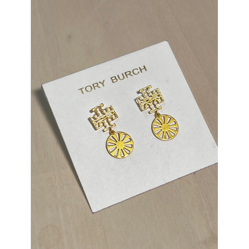 Tory Burch Britten Cut Out Drop Earring金色耳針《全新》