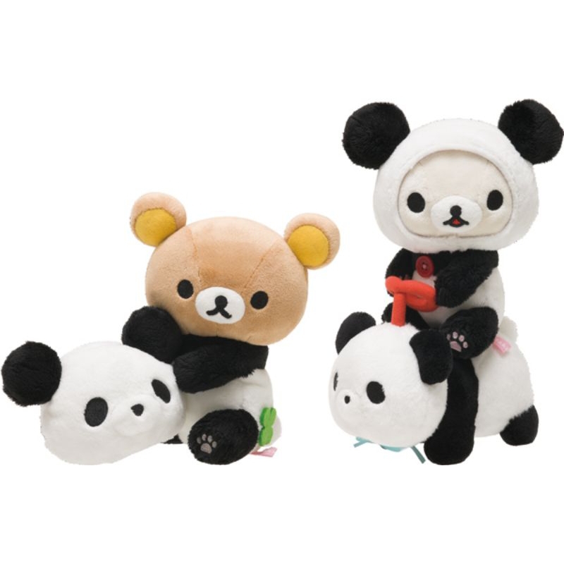 日本拉拉熊熊貓Degoron限定熊貓懶妹 騎熊貓小白熊