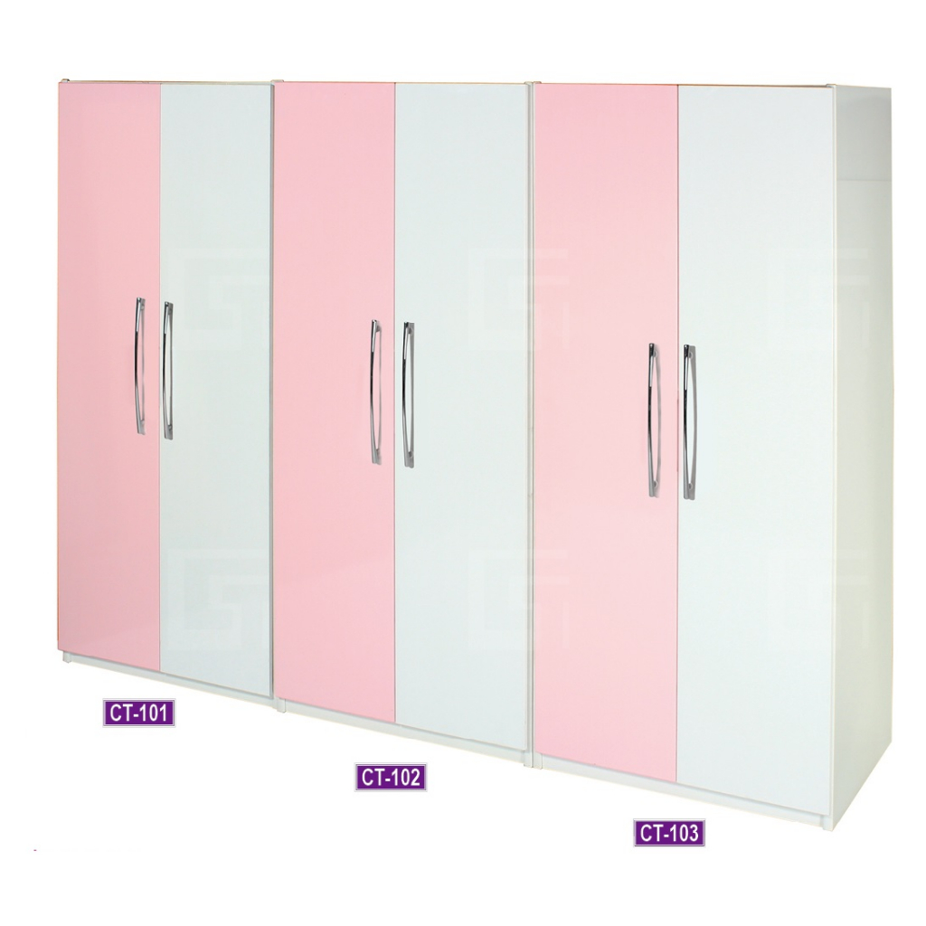 小美店舖 塑鋼衣櫃 衣櫥 櫥櫃 收納櫃 防水家具 2.7尺衣櫃 粉紅白色 油壓式緩衝五金