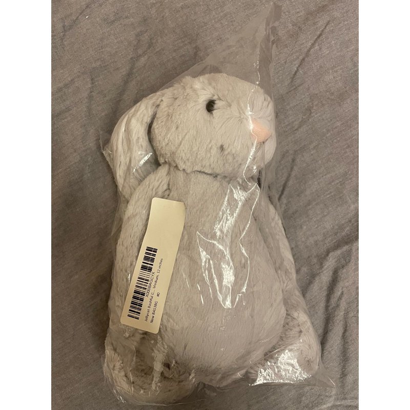 [全新未拆封]英國 Jellycat 銀灰色兔子 安撫兔玩偶 安撫娃娃 31cm