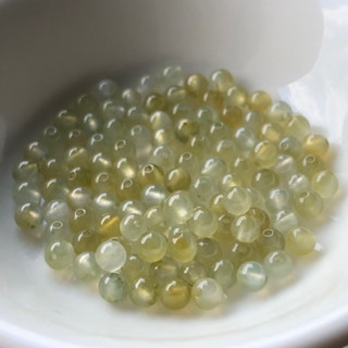 特價 $150/顆~(緬料）高品質3.6mm~冰種.冰糖雪梨 黃翡「a貨翡翠」（小米珠）👉🏻「AW 016」