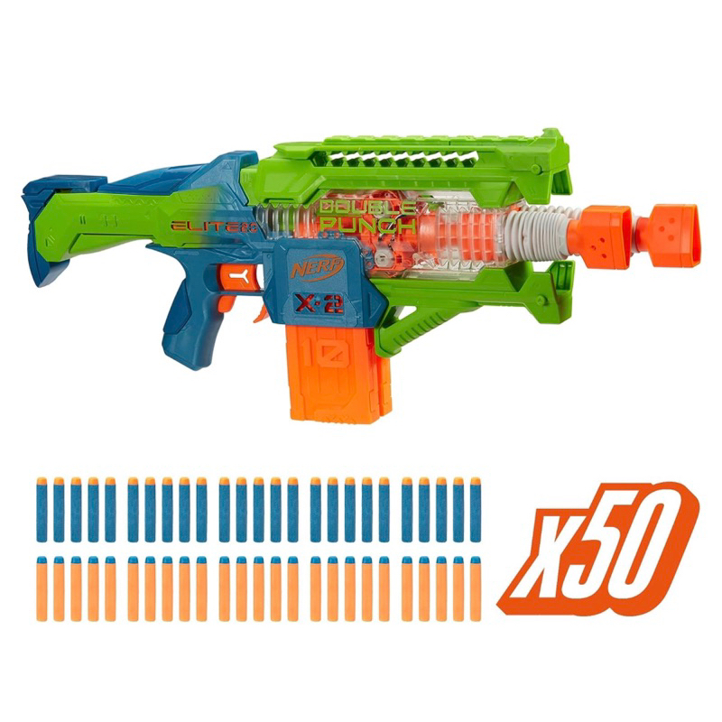 全新橙（橘）機Nerf Elite 2.0 Double Punch Blaster雙擊終結者