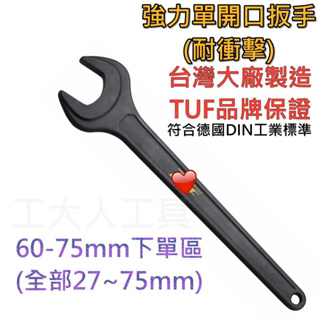 單開口扳手 開口加厚型 (耐衝擊)60-75mm 強力單開口扳手 TUF-SD系列 開口加厚型(特大尺寸)
