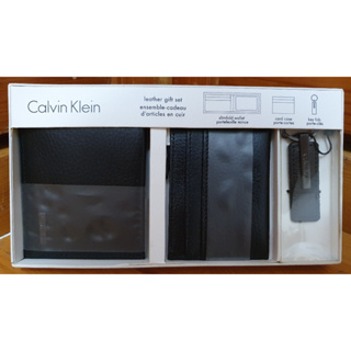 【Calvin Klein禮盒組】CK 男生皮夾 卡夾 鑰匙圈 皮面 零錢袋 可放照片 全新未使用