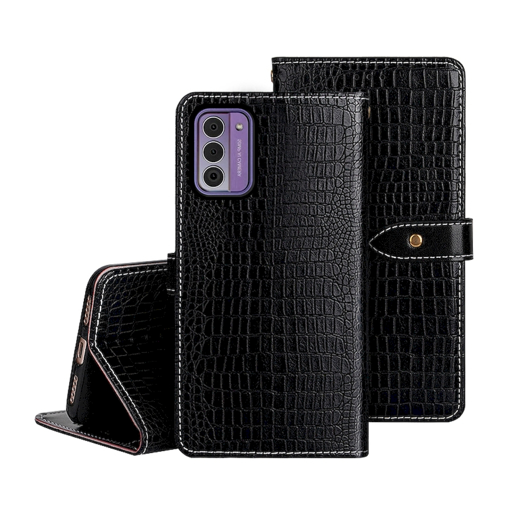 Nokia G42 5G 皮革保護套 鱷魚紋磁扣帶左右翻蓋皮套手機套