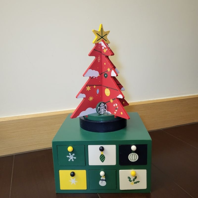 二手星巴克木盒聖誕樹 倒數月曆