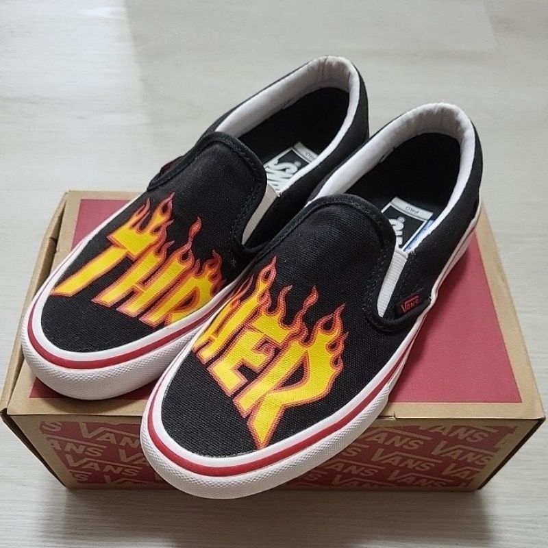 Vans THRASHER 聯名火焰基本款板鞋懶人鞋 SLIPON PRO