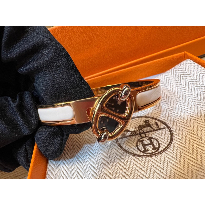 Hermès Mini Clic Chaine d'Ancre手環（象牙白）全新櫃貨未拆膜&amp;尺寸PM