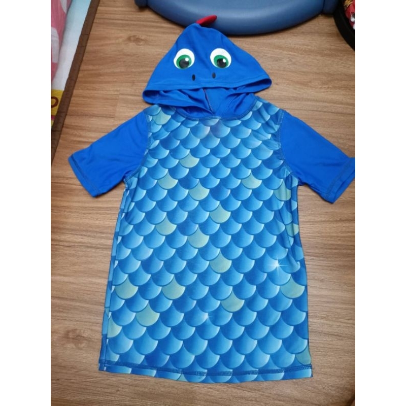 TILT 男童3歲 藍色造型恐龍上身泳衣
