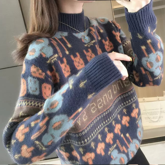 雅麗安娜 針織衫 上衣 毛衣 冬季半高領毛衣秋冬加厚時尚洋氣打底衫MA074-6532.