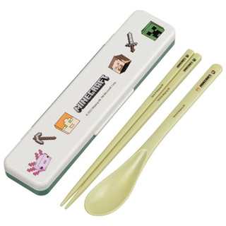 日本製 現貨 銀離子抗菌 麥塊 minecraft 環保餐具 筷子 湯匙 我的世界 抗菌 洗碗機對應 隨身筷 環保筷
