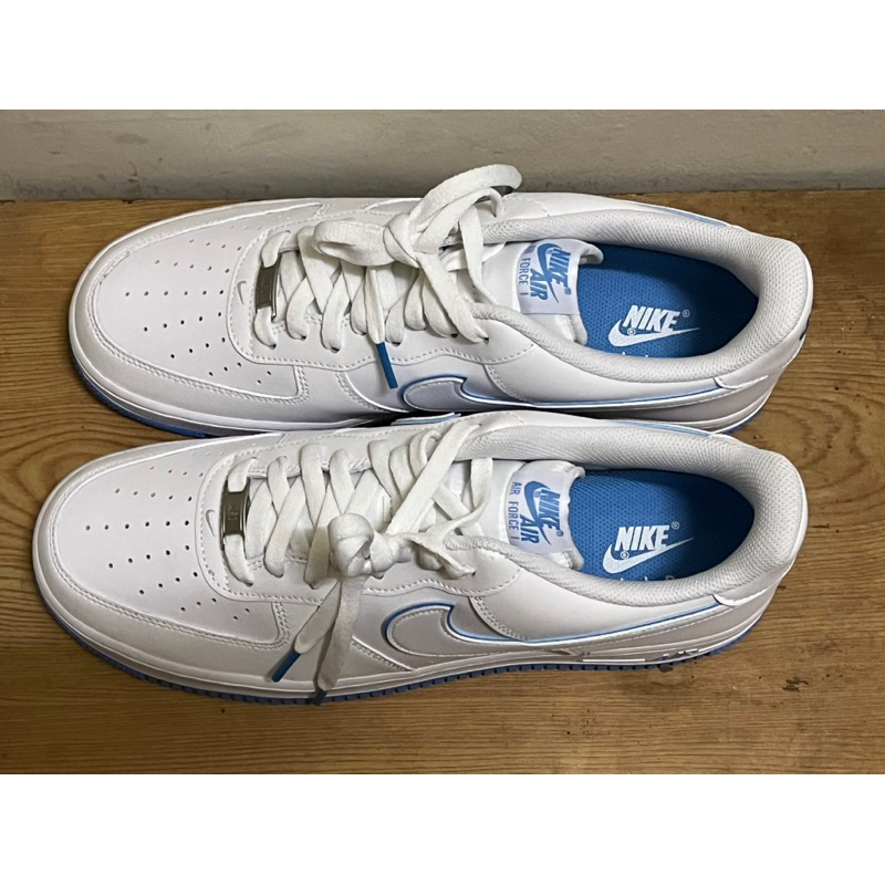 出清 全新Nike Air Force 1 ‘07 低筒 白色/水藍色 US12 休閒鞋