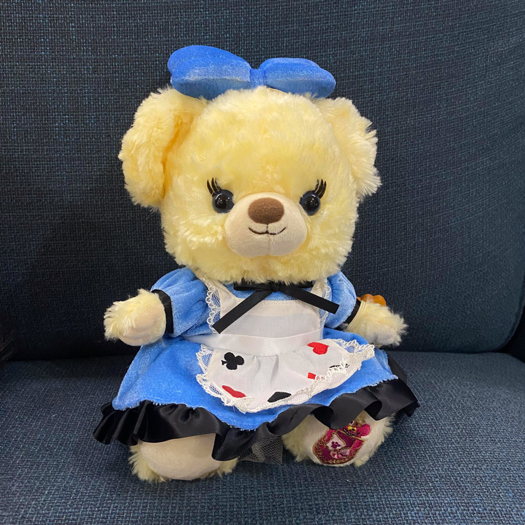 絕版 稀有 日本迪士尼商店 大學熊 變裝 愛麗絲 四週年 衣服 SS 娃娃