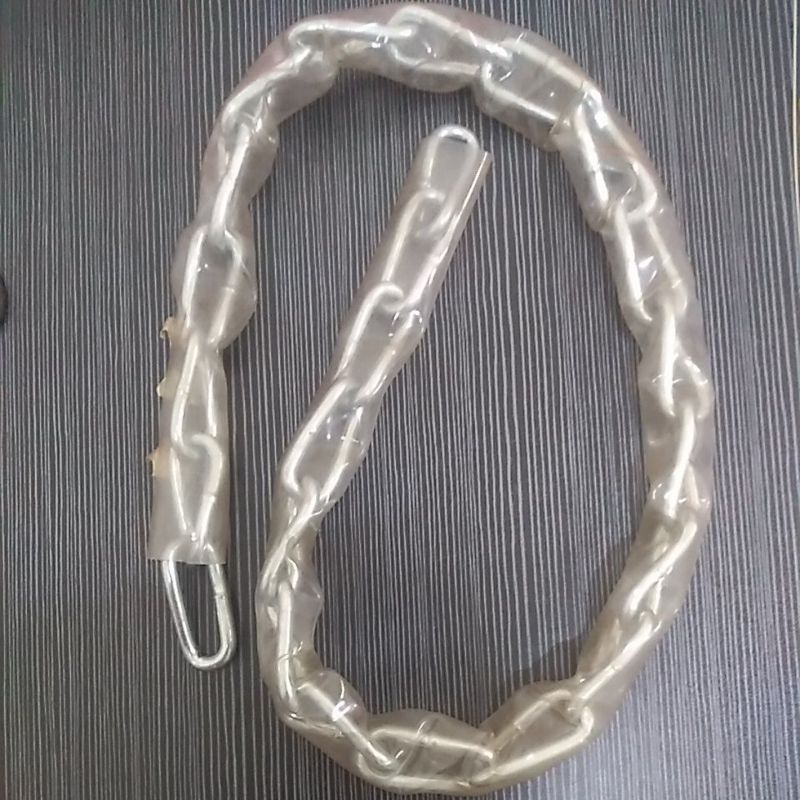 鐵鍊條套透明塑膠管，鐵鍊條