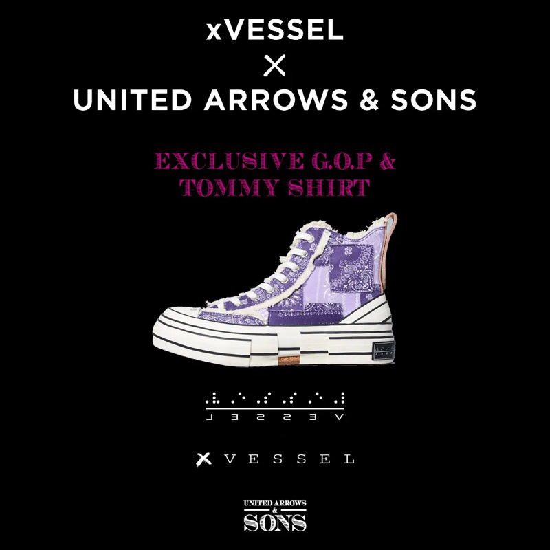 xVessel x united arrows 高筒解構帆布鞋