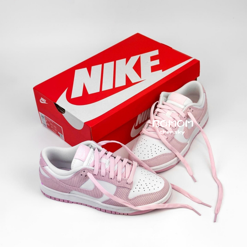 BOMOM-🇰🇷 Nike Dunk Low Pink Corduroy 粉白 低筒 休閒鞋 女鞋 FN7167-100