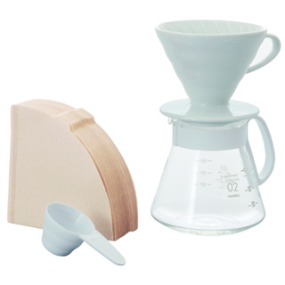 『ZI COFFEE』HARIO V60白色02濾杯咖啡壺組(V60)XVDD-3012W