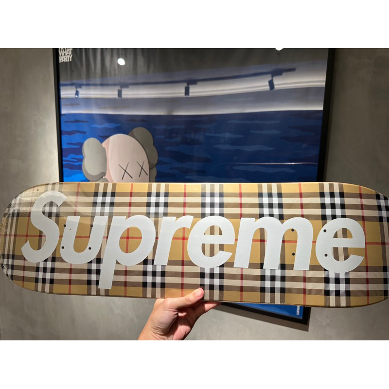 Supreme Burberry 聯名滑板 全新 封膜都還在