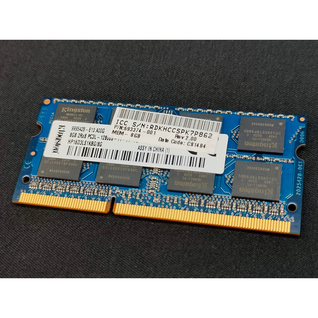 金士頓 Kingston DDR3 DDR3L 低電壓 8G 8GB 1600 12800 雙面 筆電 記憶體