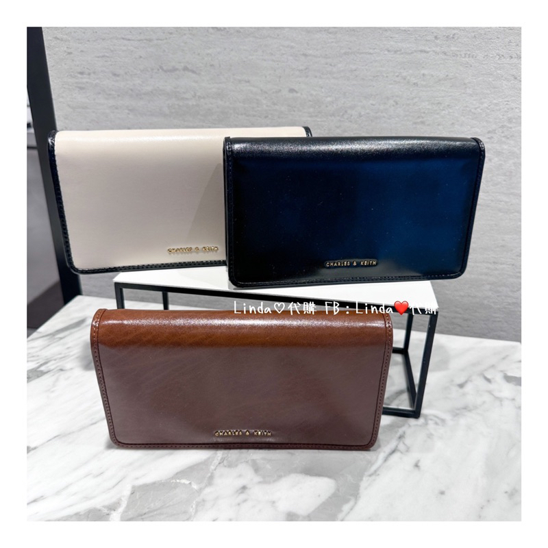 Linda❤️代購 Charles &amp; Keith 小CK 兩用 可斜背式 長夾 皮夾 Woc CK6-10680911