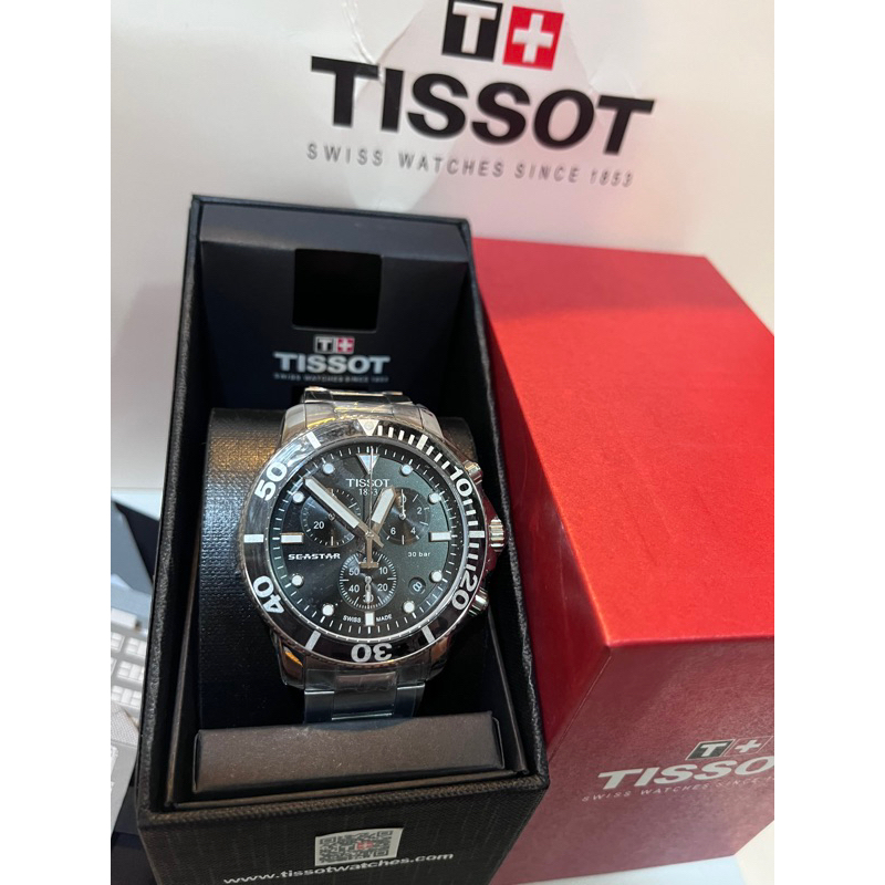 Tissot seastar 1000 黑面 三眼石英錶 鋼錶帶/矽膠錶帶 兩種可選✅ 現貨一隻 當天出貨 🔥