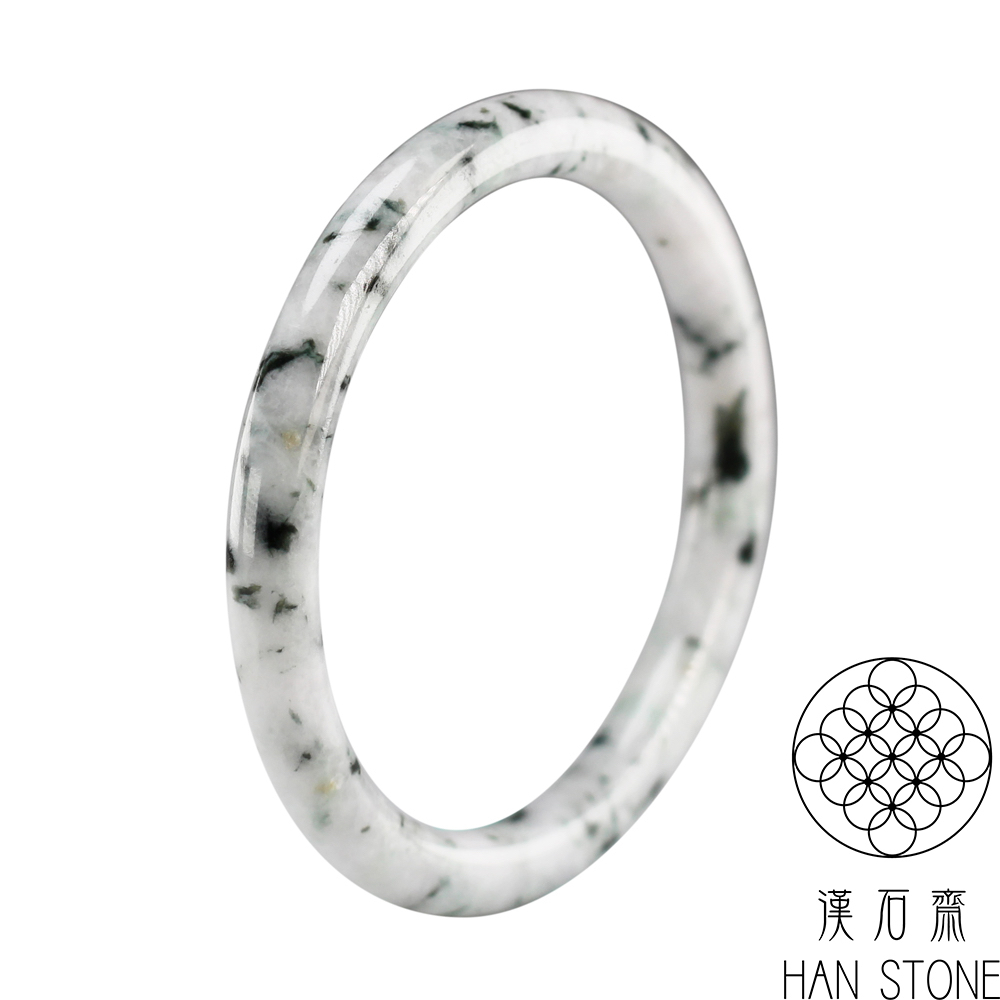 【漢石齋】天然A貨 飄花種 翡翠叮噹鐲手鐲(手圍18.3/版寬7mm)