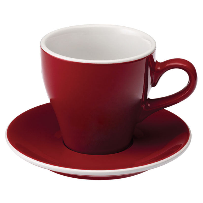 【LOVERAMICS愛陶樂】Tulip80咖啡杯盤組/HG0762RD(80cc/紅色)|Tiamo品牌旗艦館