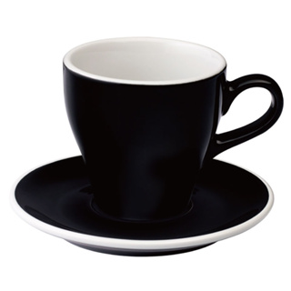 【LOVERAMICS愛陶樂】Tulip80咖啡杯盤組/HG0762BK(80cc/黑色)|Tiamo品牌旗艦館