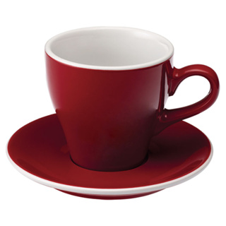 【LOVERAMICS愛陶樂】Tulip180咖啡杯盤組/HG0763RD(180cc/紅色)|Tiamo品牌旗艦館