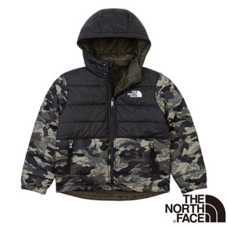 【The North Face】送》兒童 男童 女童保暖雙面穿防潑抓絨化纖連帽外套 控溫運動外套 科技羽絨雪衣_7WOX