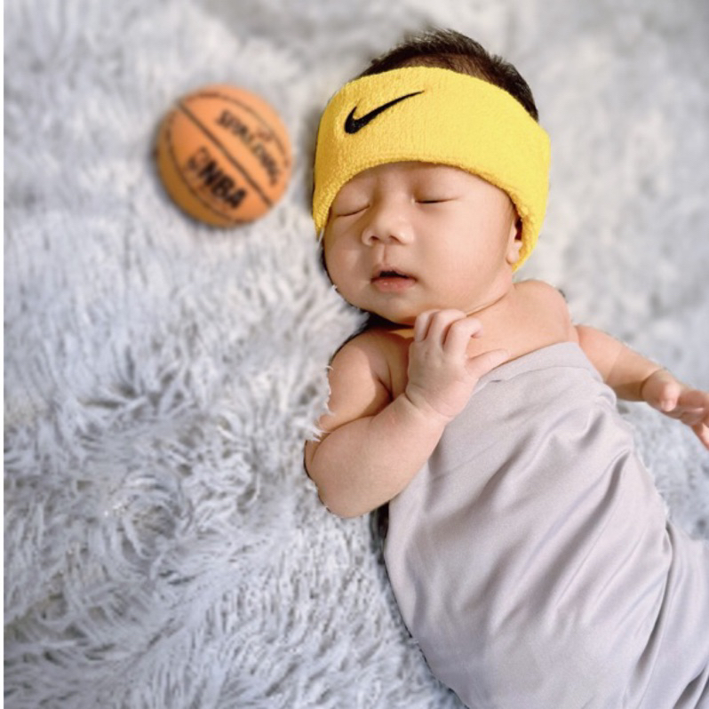 新生兒嬰兒兒童寶寶攝影拍照寫真道具服飾滿月百天周歲頭帶頭套髮圈頭飾髮飾NIKE籃球NBA