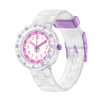 【FlikFlak】兒童錶 LEVEL MILKY 紫粉印花 (36.7mm) 瑞士錶 FCSP124 手錶