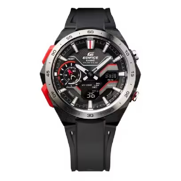CASIO卡西歐  ECB-2200P-1A 疾速奔馳風格數位指針潮流腕錶 紅 48.2mm