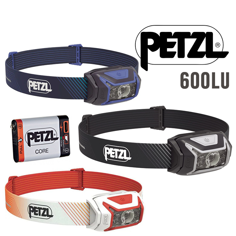 PETZL 法國 ACTIK Core 頭燈 600 流明 IPX4 寬而均勻的光束 登山 健行 充電電池 PTE065