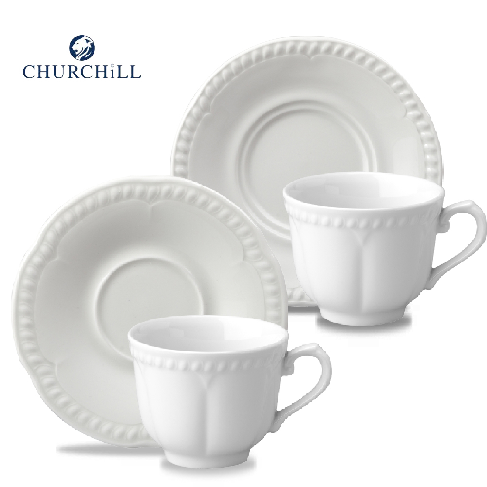 【CHURCHiLL】Buckingham 系列 210ml 咖啡花茶杯盤組 2款