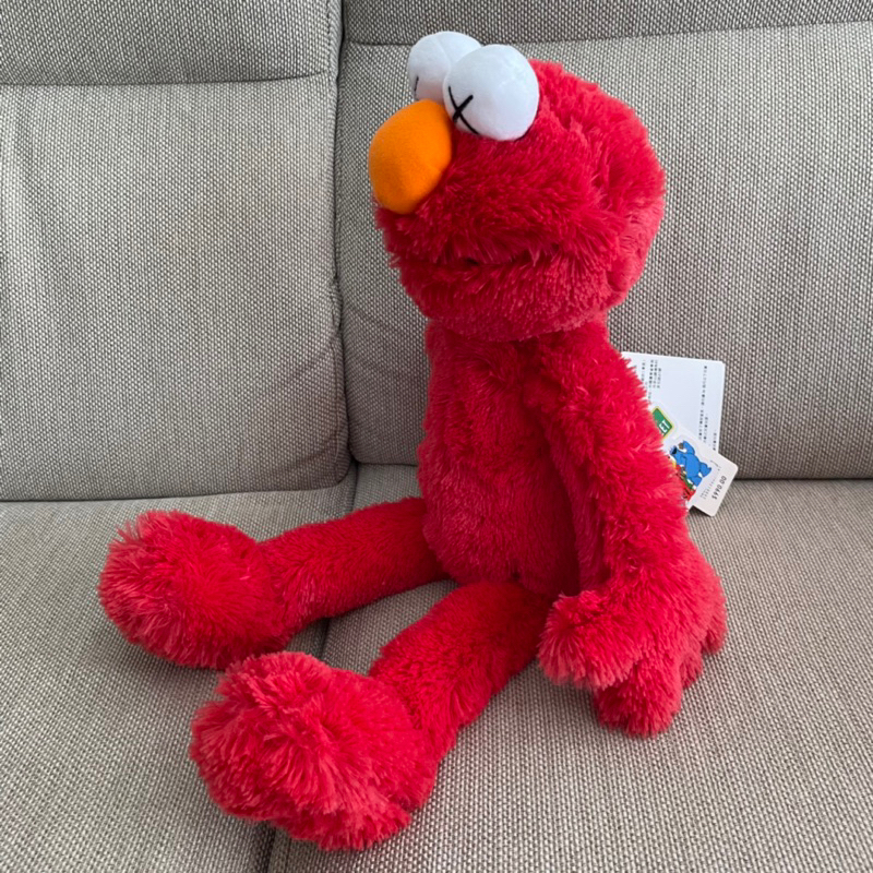 收藏品出清 KAWS x Sesame Street x UNIQLO 聯名 XX眼 芝麻街 Elmo玩偶 娃娃