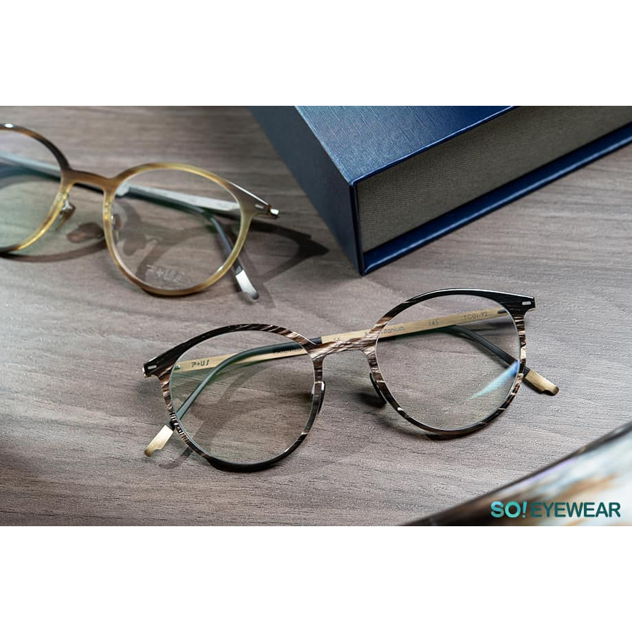 麗睛眼鏡【P+US】可刷卡分期-EC07 牛角眼鏡 薄鋼眼鏡 榮獲德國紅點設計獎 超輕量化眼鏡 德國鋼 水牛角鏡框