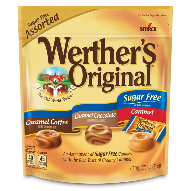 Werther's Original Sugar Free 偉特糖 無加糖 綜合包 原味+咖啡+巧克力 218g
