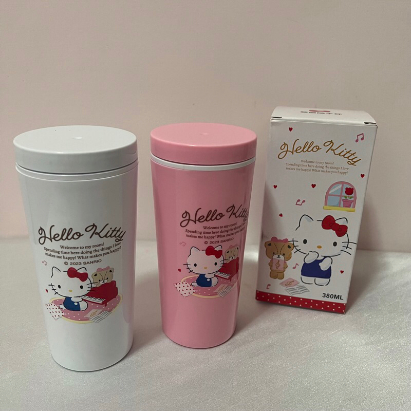 生活百貨 三麗鷗Hello Kitty 雙層隨手杯 台灣製造 MIT 380ml 杯子 附蓋杯子 保溫杯 保冰杯