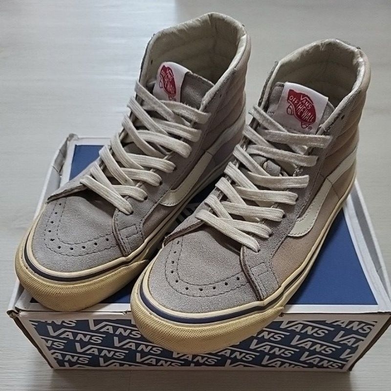 VANS OG SK8 HI LX ORIGINAL 淺灰復古奶油底基本款高筒