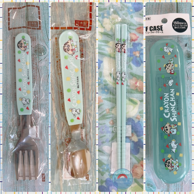 【 Flyer的旅行箱】全新 現貨 日本帶回日本製蠟筆小新湯匙/筷子/叉子/收納盒 兒童餐具