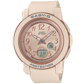 CASIO 卡西歐 BABY-G 簡約輕巧雙顯腕錶-粉米色 41.5mm / BGA-290SA-4A