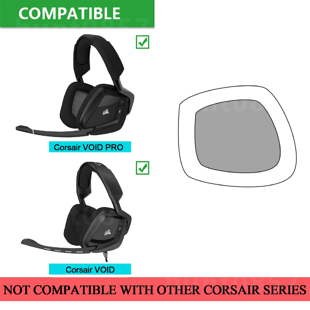 替換耳罩適用CORSAIR 海盜船 VOID RGB PRO 游戲耳機 電競耳機套 海綿套 耳套 耳墊 一對裝