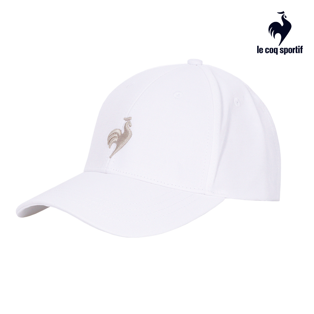 【LE COQ SPORTIF 法國公雞】休閒運動帽子-男女款-白色-LWR03302