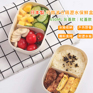 日本製可微波分隔瀝水保鮮盒【日本NAKAYA】飲控餐盒 冷凍保存盒 冰箱收納盒 備菜盒 水果盒 野餐盒