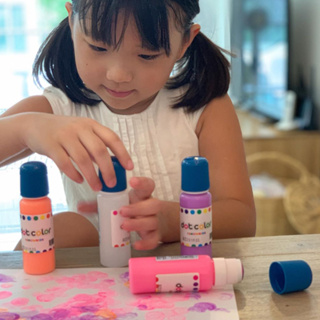 韓國 SNOWKIDS | 手指膏點點瓶6入組 印章遊戲 繪圖 顏料 兒童塗鴉 畫畫