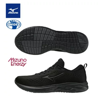 MIZUNO 美津濃 WAVE REVOLT 2 寬楦全黑男款慢跑鞋 J1GC218511