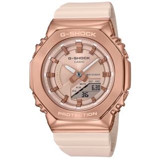 CASIO 卡西歐 G-SHOCK 八角形錶殼 閃耀粉紅金 雙顯腕錶 40.4mm / GM-S2100PG-4A