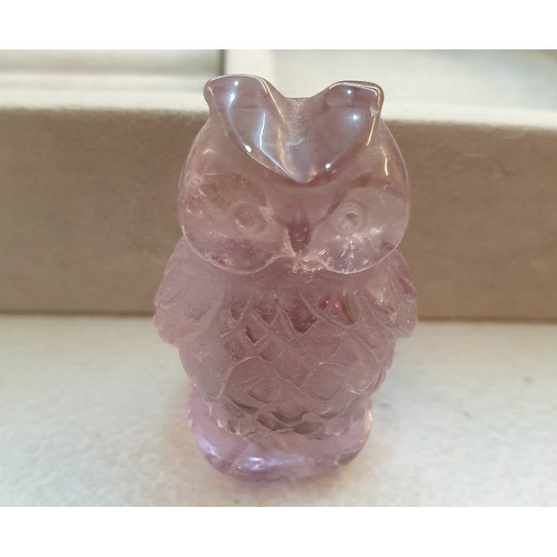 《阿紫水晶》紫水晶貓頭鷹造型小擺件